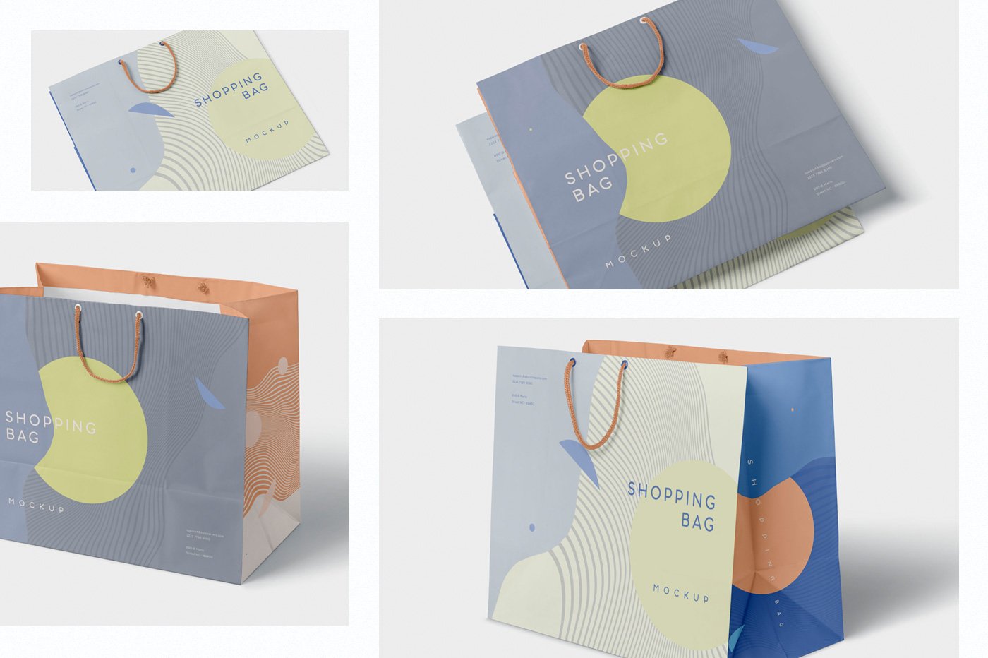 4 Paper Shopping Bag Mockups preview image.