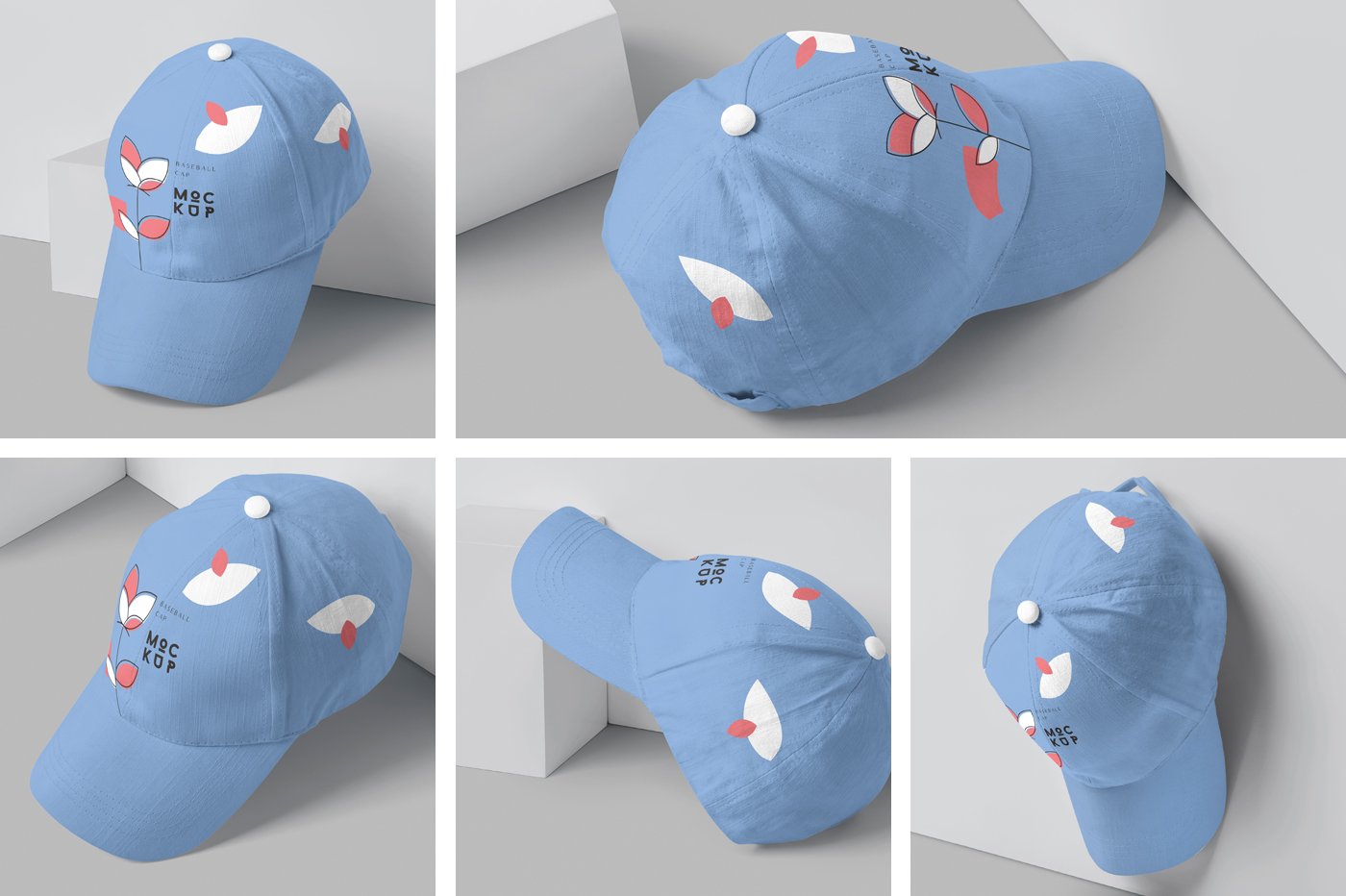 5 Baseball Cap Mockups preview image.