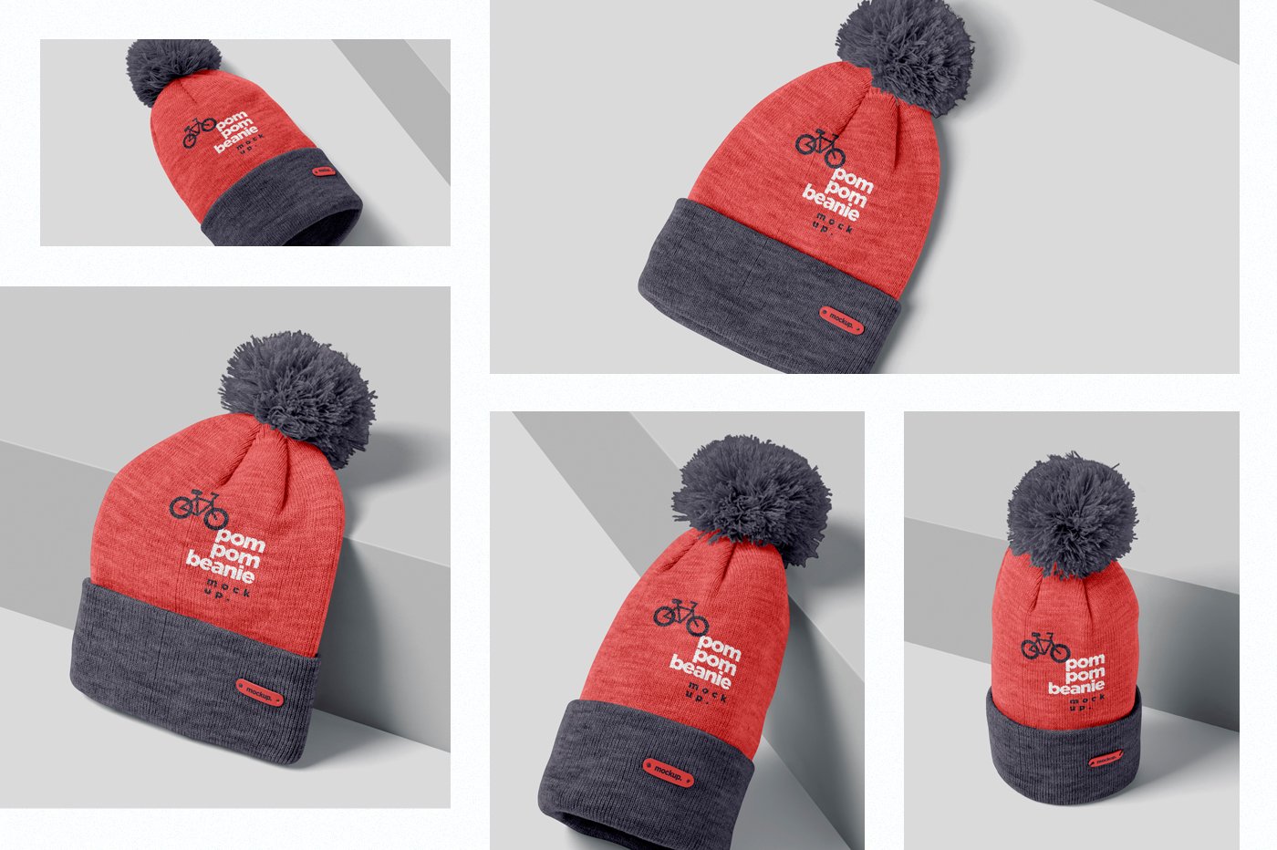 Pom Pom Beanie Mockups preview image.