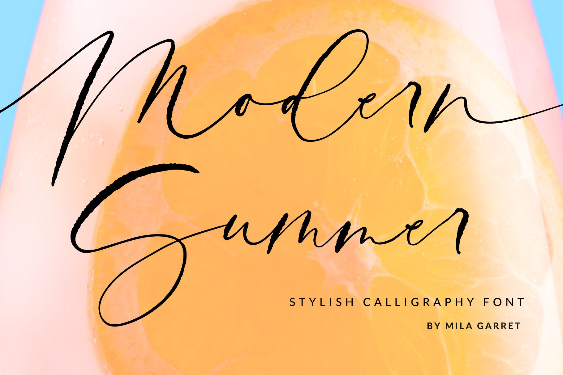 modern calligraphy signature font modern summer wild handwritten lettering logo mila garret colorful2 621