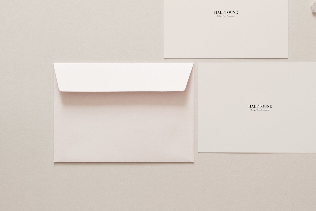 Modern Clean Stationery Mockup preview image.