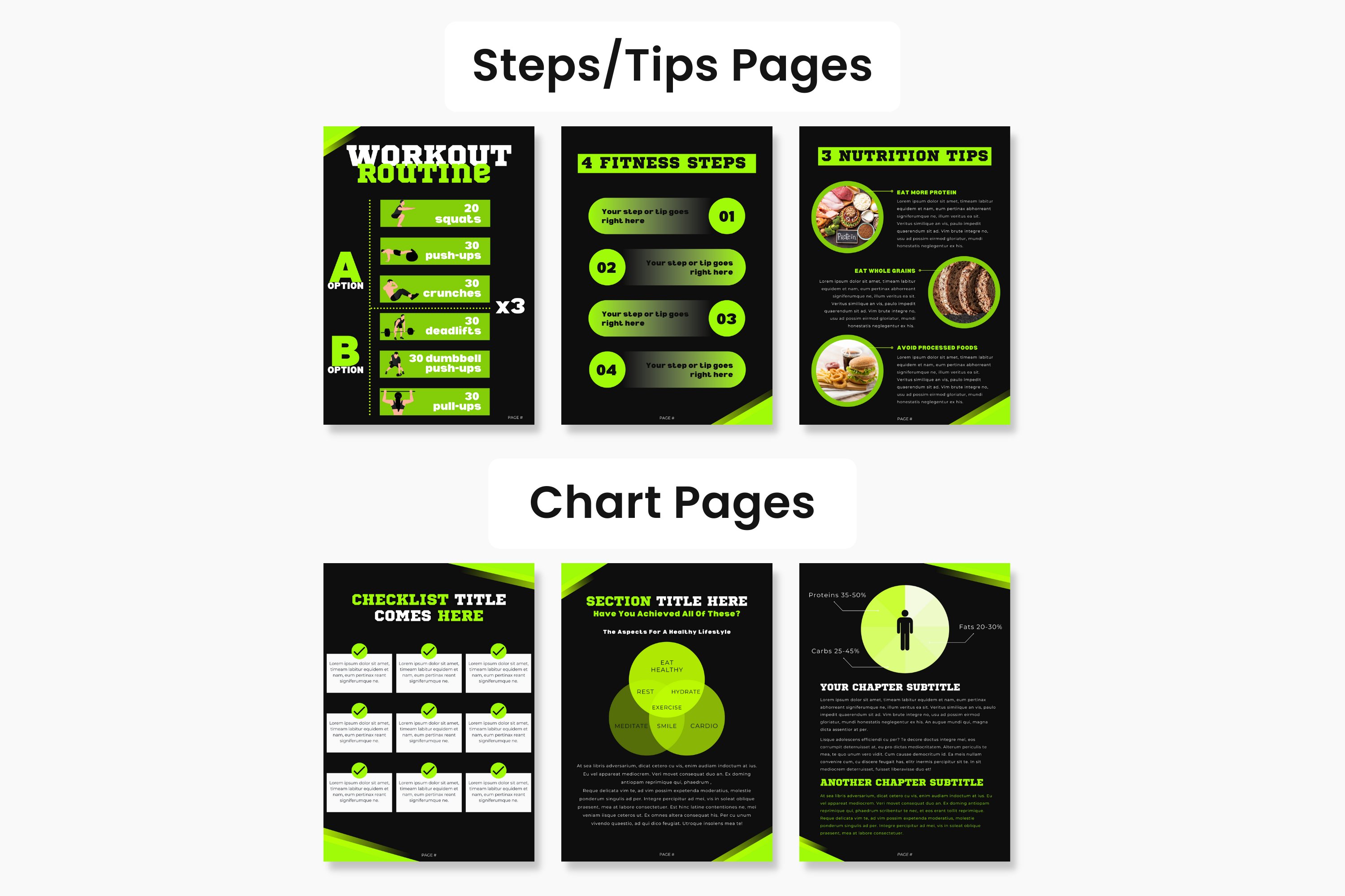 modern fitness coach workbook template green 28629 641