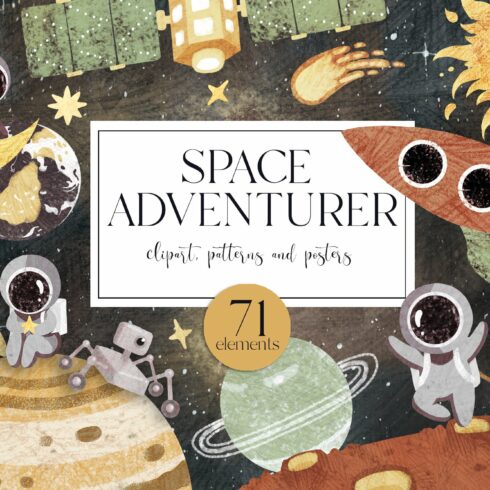 Space astronaut clipart cover image.