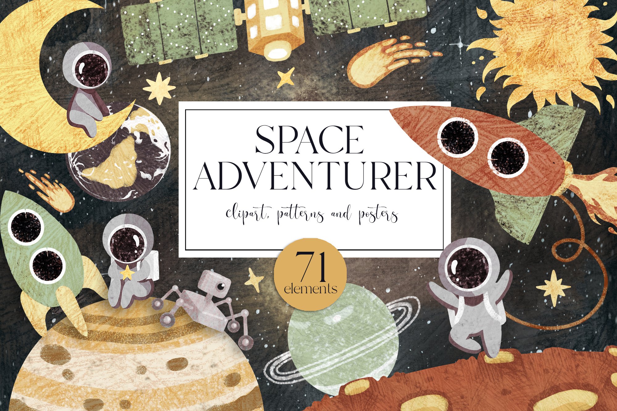 Space astronaut clipart cover image.