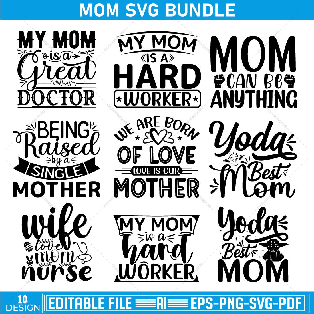 mom svg bundle 10 cover image.