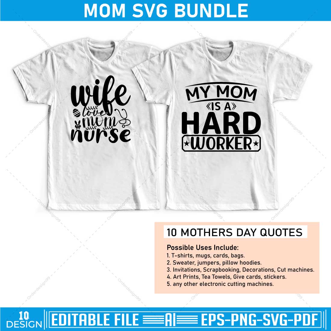 mom svg bundle 10 preview image.