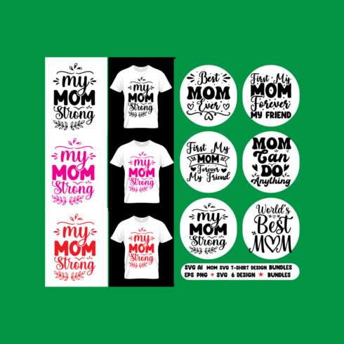 Mom t-shirt design typography & SVG design cover image.