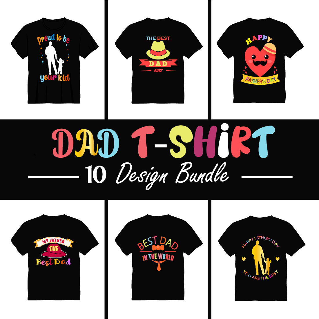 DAD T-Shirt Design Bundles preview image.