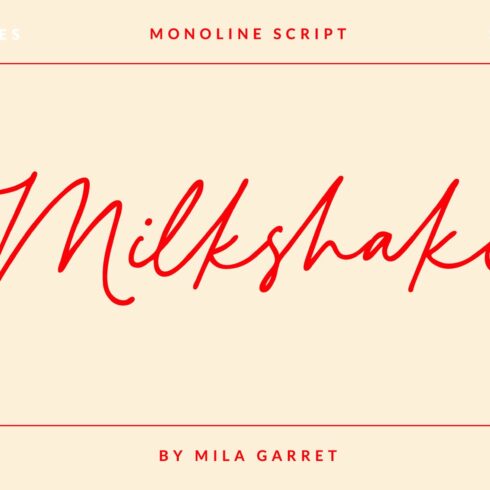 Milkshake Modern Handwritten Script cover image.