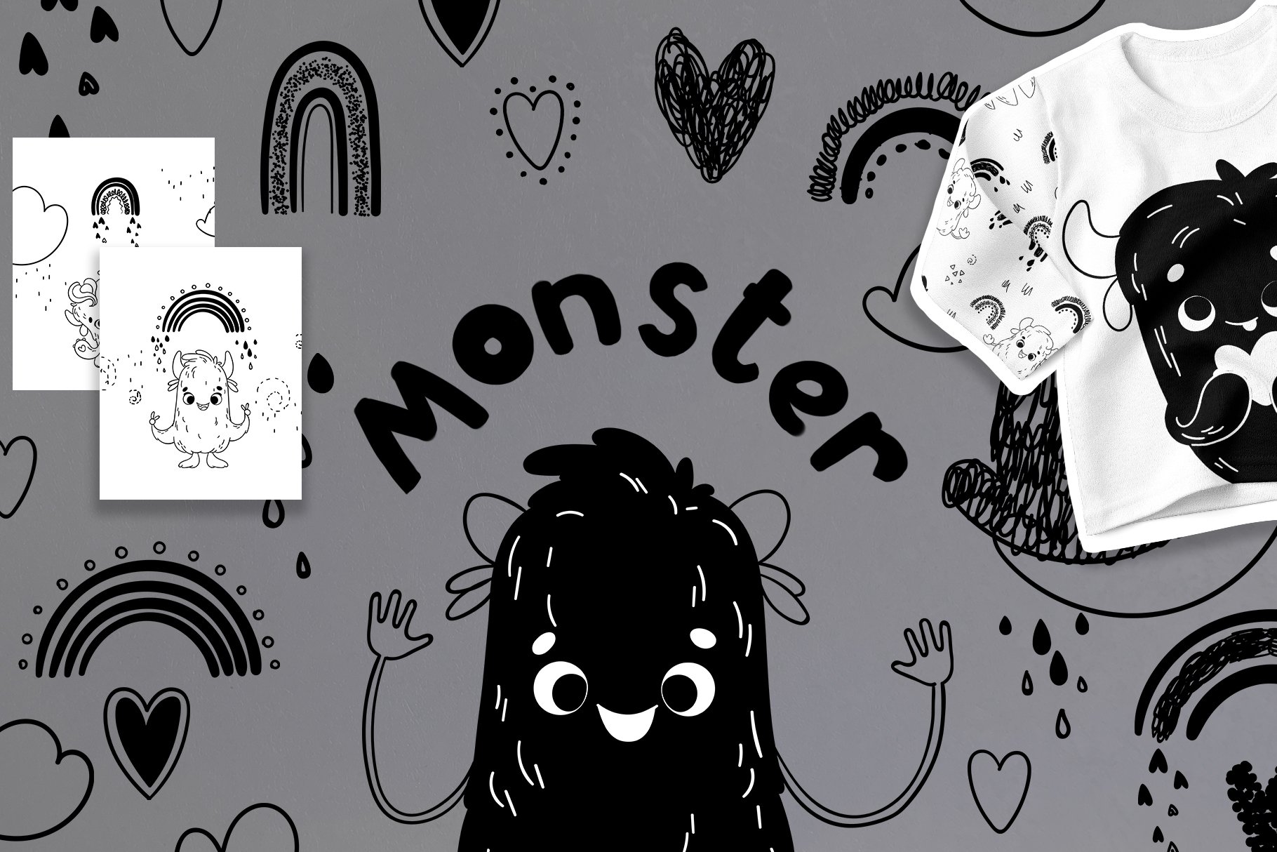Cute monsters. graphic cover image.