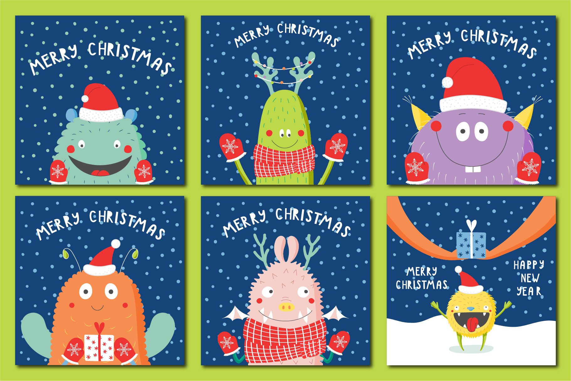 monsters christmas cards 05 788