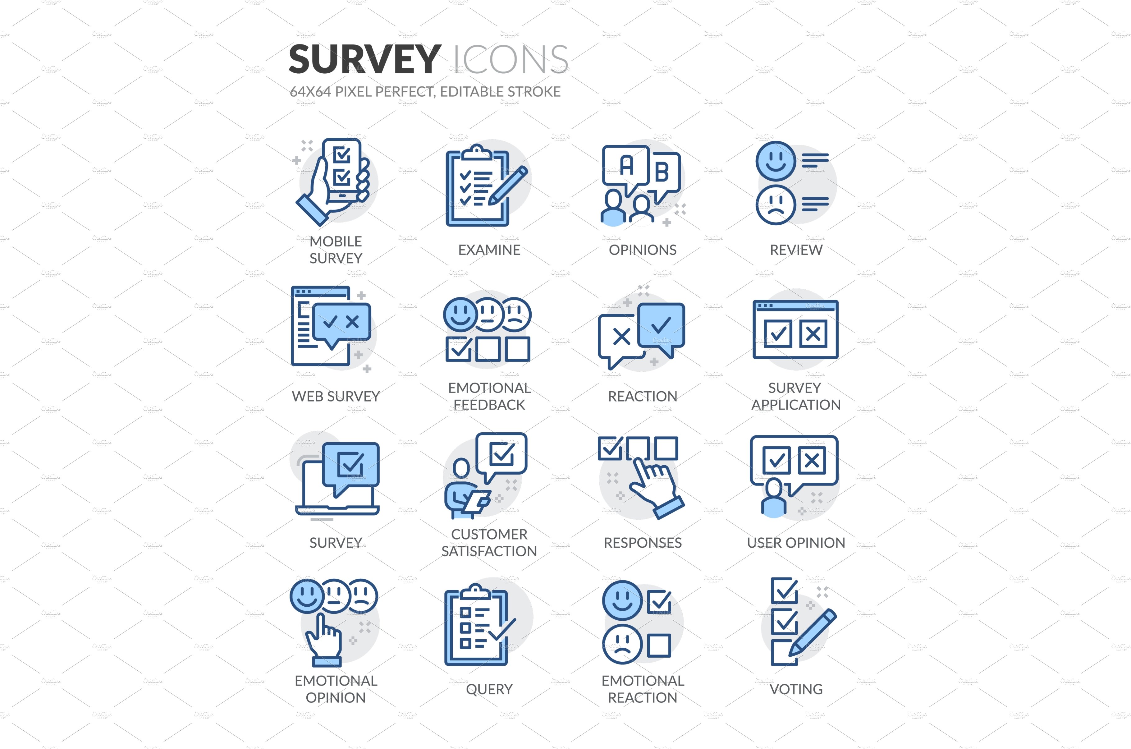 Line Survey Icons cover image.