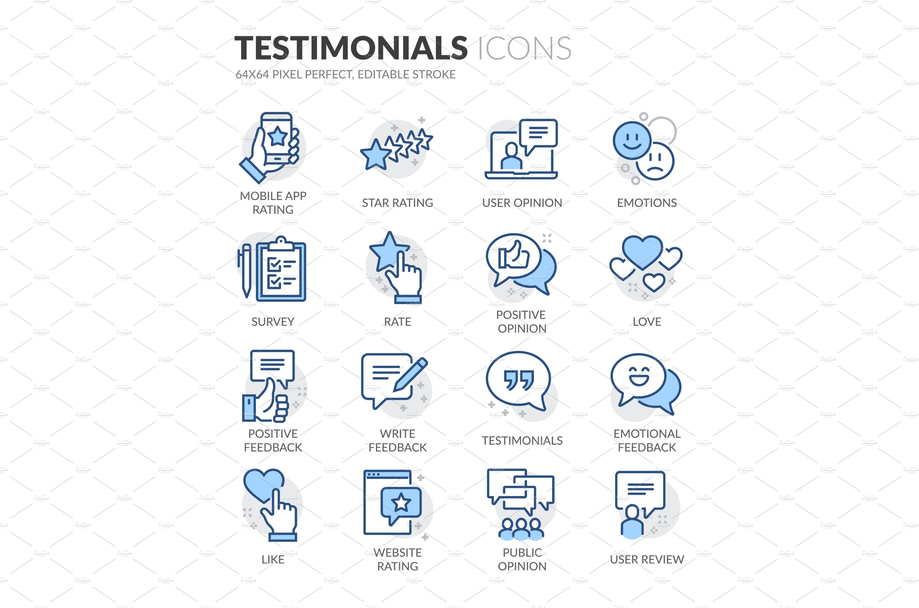 Line Testimonials Icons cover image.