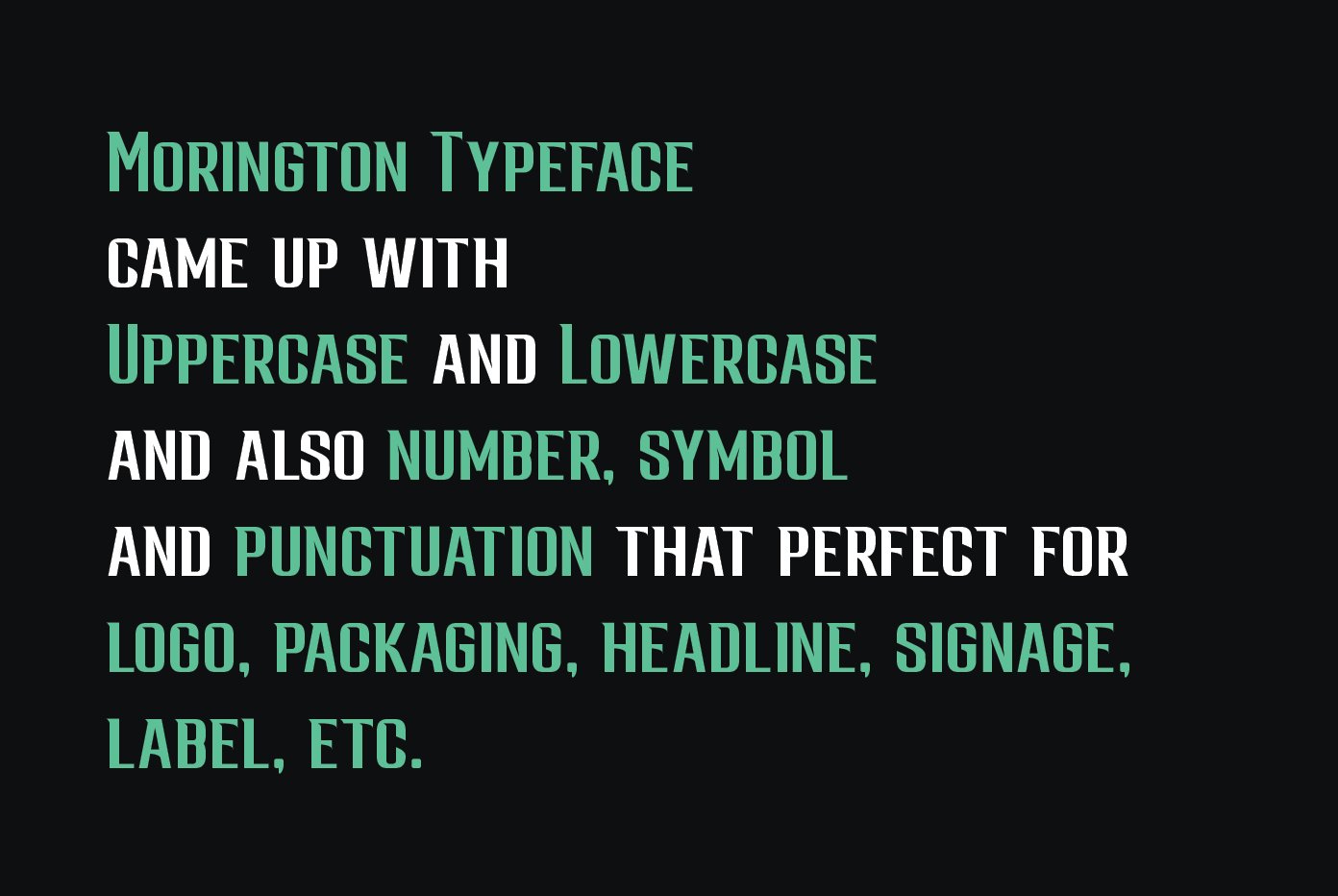 Morington Display Typeface preview image.