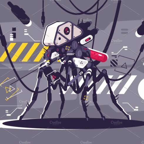 Cybernetic robot mosquito drone cover image.