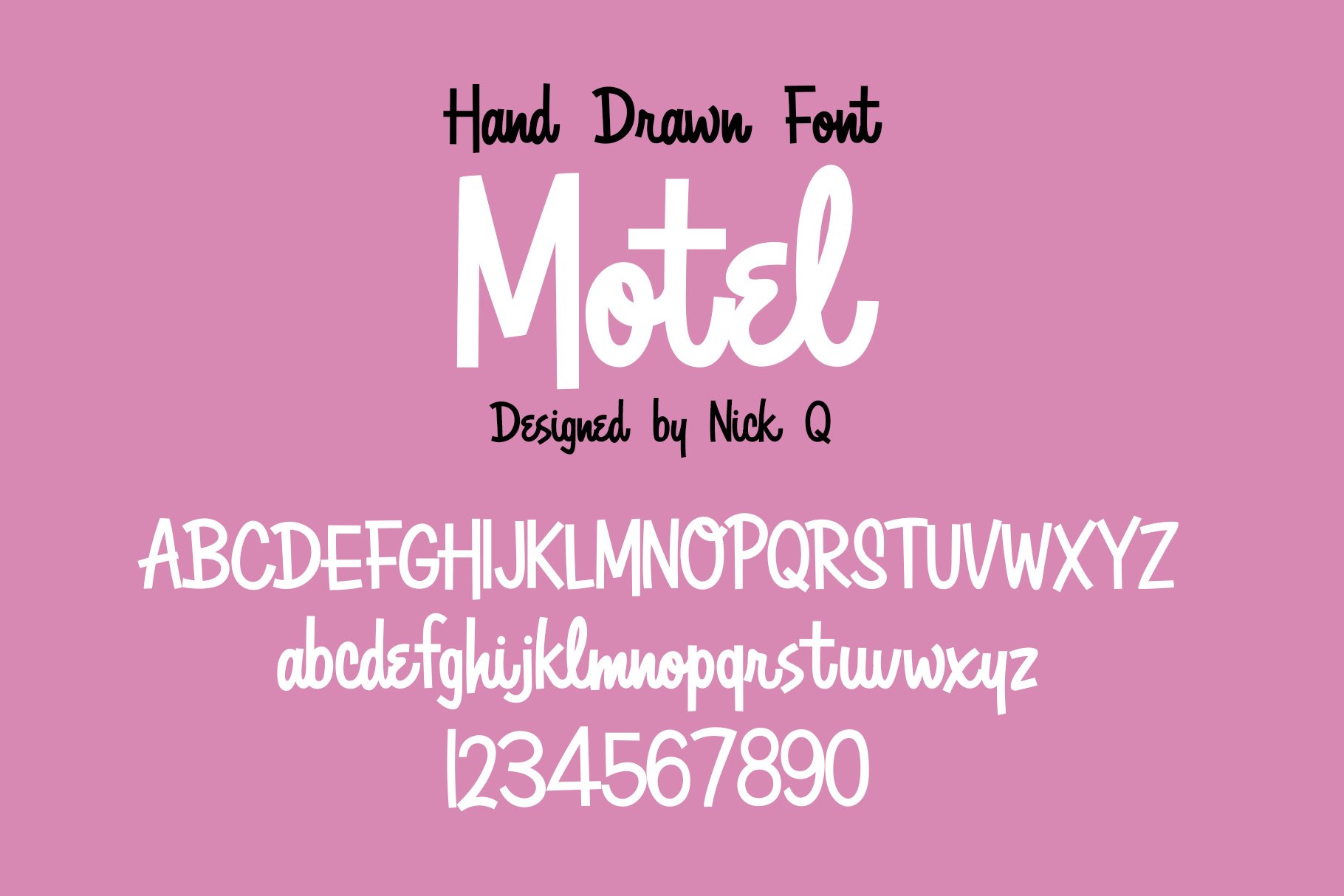 Motel Hand Drawn Font preview image.