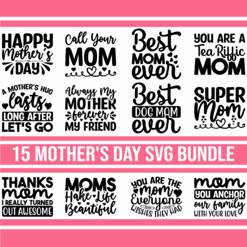 Mother's Day SVG Bundle cover image.