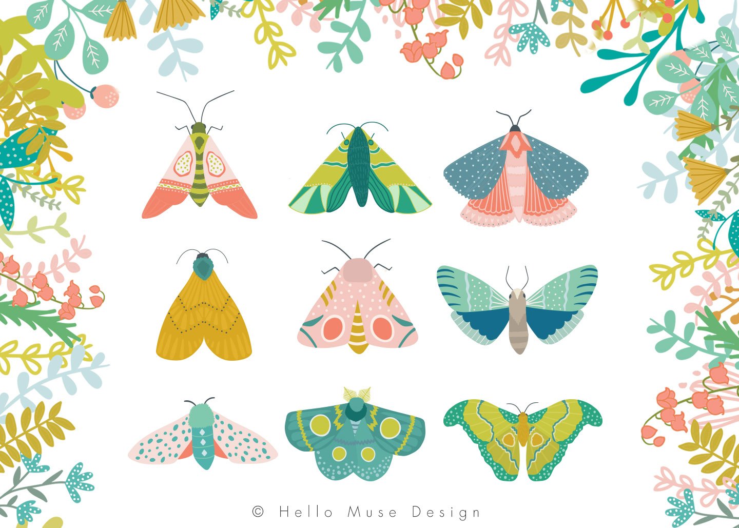 Colorful Moth Clip Art cover image.