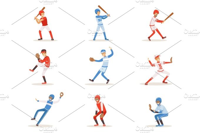 Professional League Baseball Players On The Field Playing Baseball, Sportsm... cover image.