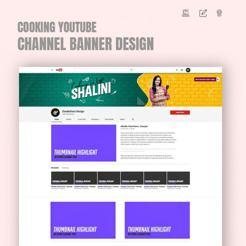 Cooking Youtube Channel Banner Design cover image.