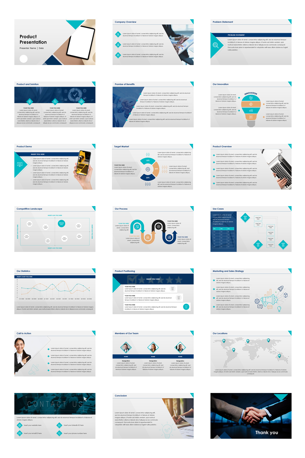 Product Presentation PowerPoint template, Product Introduction PowerPoint template, Product proposal PowerPoint template pinterest preview image.