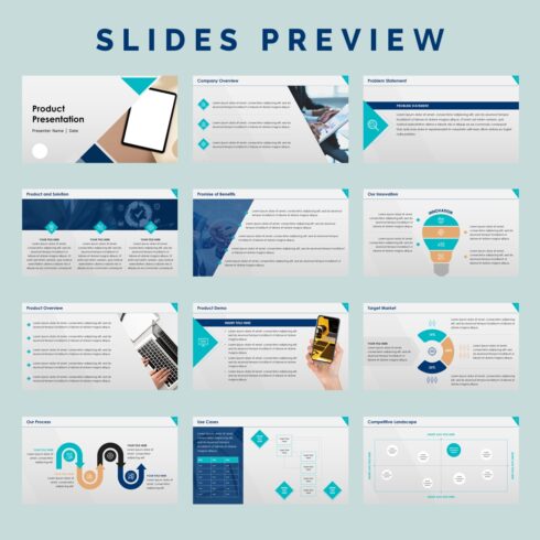Product Presentation PowerPoint template, Product Introduction PowerPoint template, Product proposal PowerPoint template cover image.