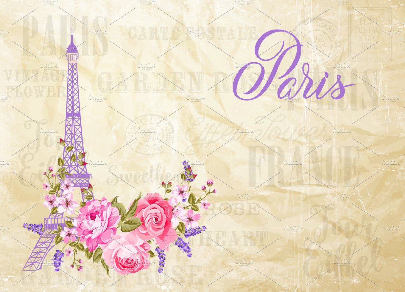 Eiffel tower simbol. cover image.