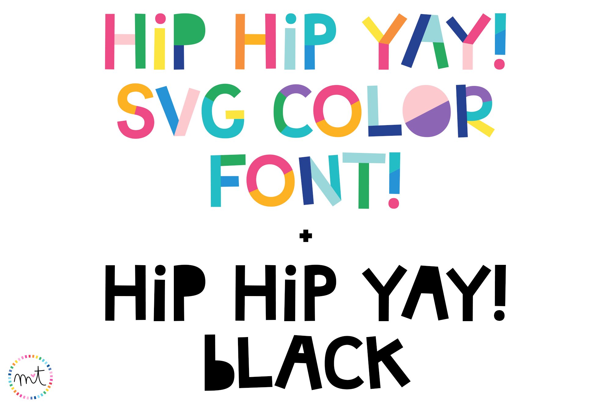 Hip Hip Yay SVG Color Font Duo cover image.