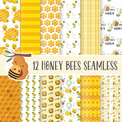 Honey Bees Seamless Sublimation cover image.