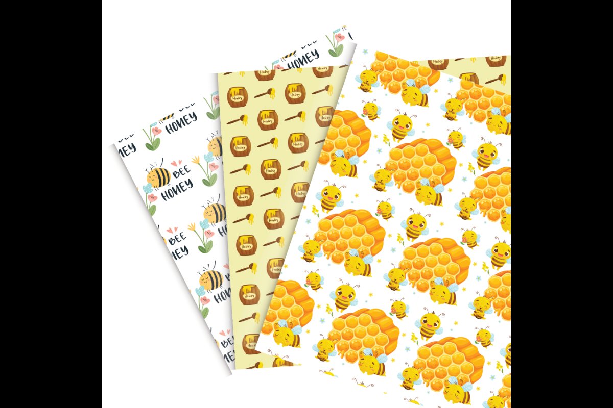 Honey Bees Seamless Sublimation preview image.