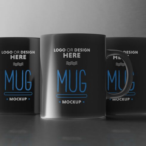 Black Ceramic Coffee Mug Mockup cover image.