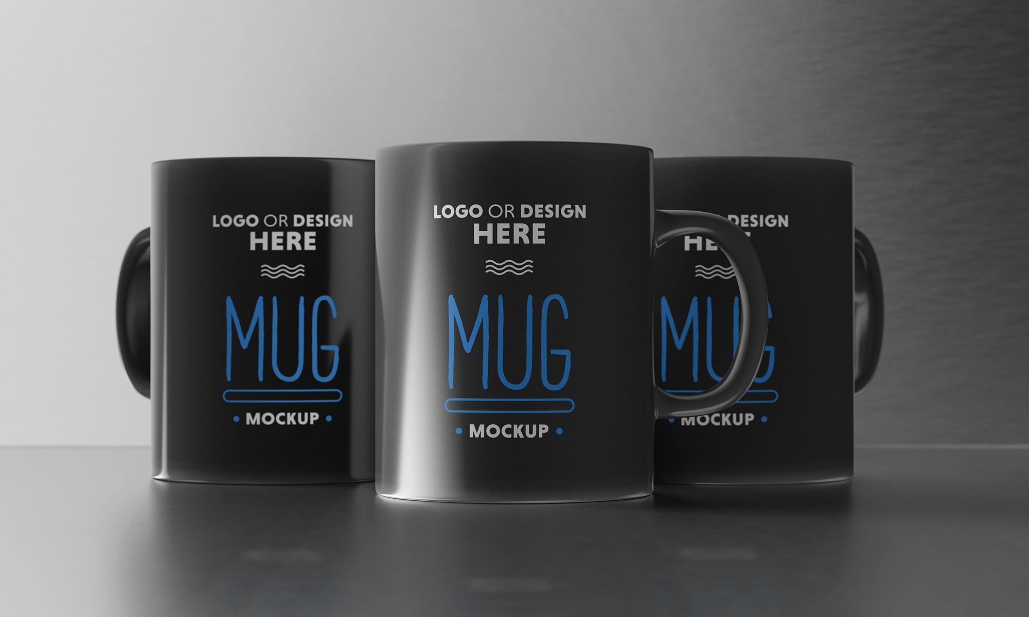 Black Ceramic Coffee Mug Mockup cover image.