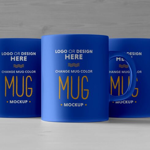 Blue Ceramic Coffee Mug Mockup cover image.
