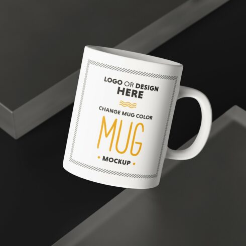 White Ceramic Coffee Mug Mockup cover image.
