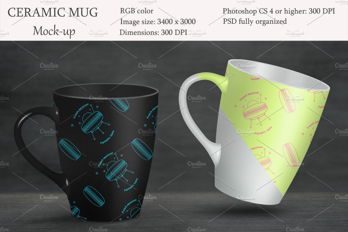 Ceramic mug mockup. Product mockup. cover image.