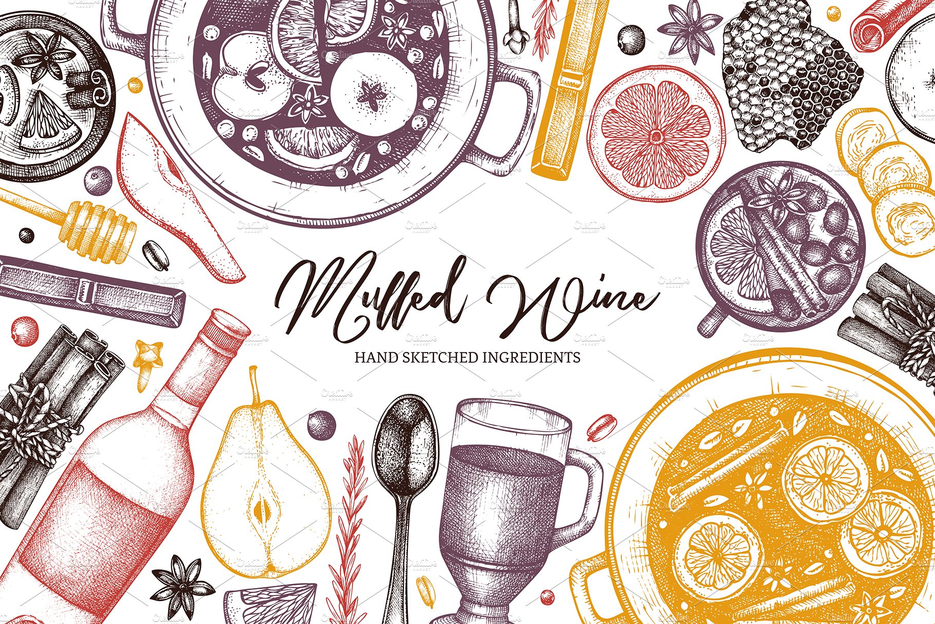 Hand Drawn Mulled Wine Set cover image.