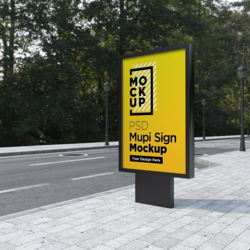 Mupi sign mockup template cover image.