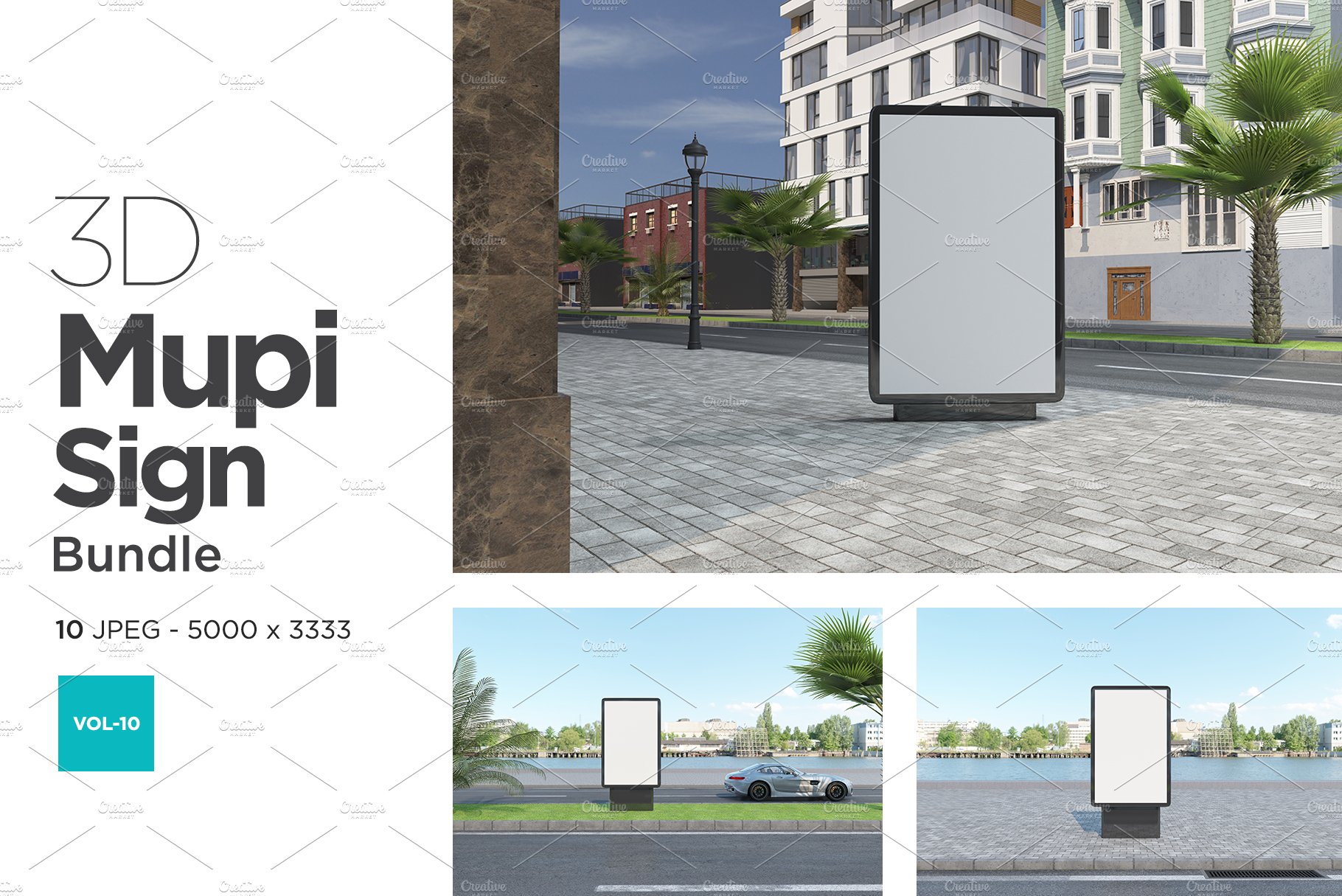 Mupi Sign Billboard Mockup Set Vol10 cover image.