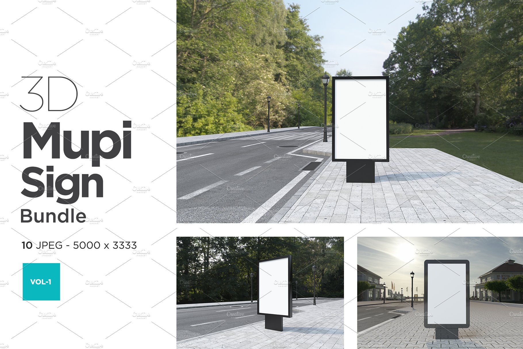 Mupi Sign Billboard Mockup Set Vol 1 cover image.