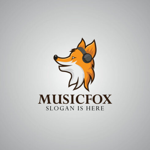 Music fox logo template vector design cover image.
