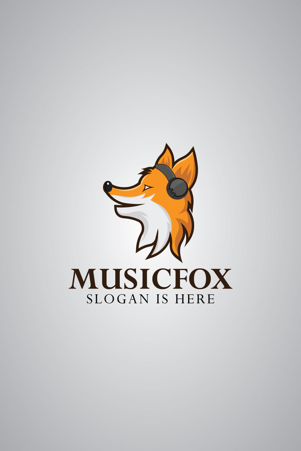 Music fox logo template vector design pinterest preview image.
