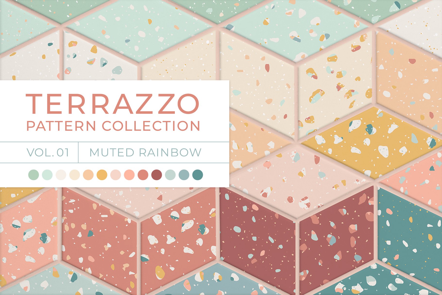 Muted Rainbow Terrazzo Patterns cover image.