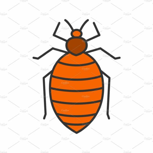 Bed bug color icon cover image.