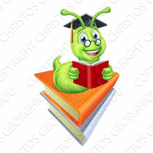Caterpillar Book Worm Reading cover image.