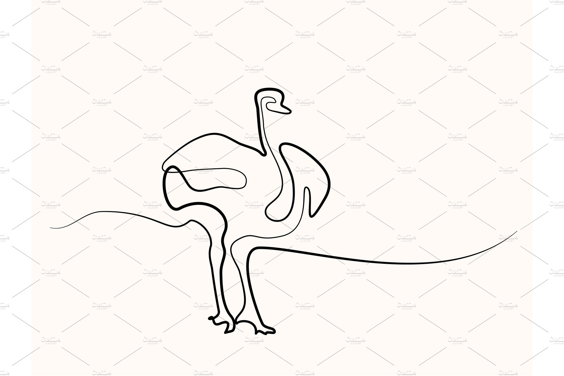 Ostrich walking symbol cover image.