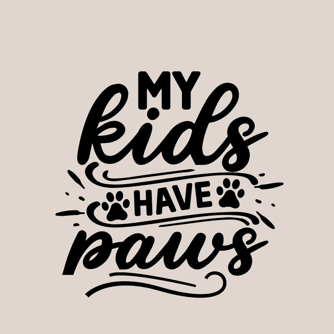 My kids have paws svg preview image.