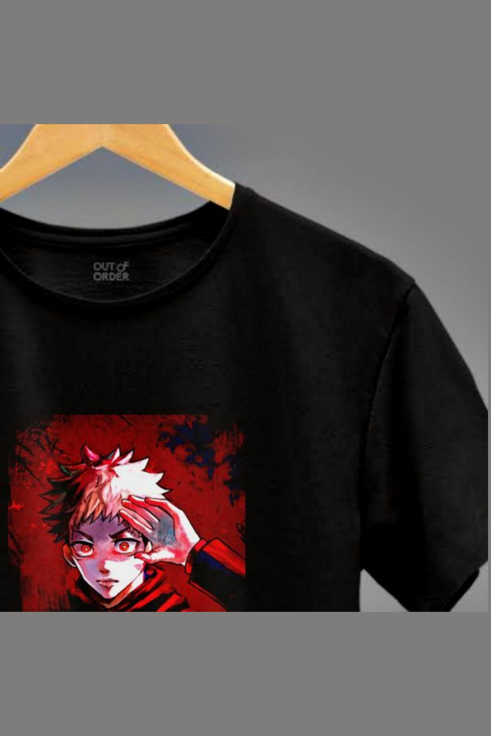 Latest yugi itadori from Jujutsu Kaisen T-shirt print design pinterest preview image.