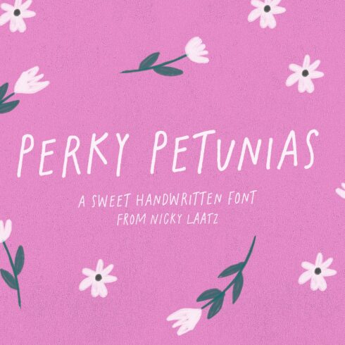 Perky Petunias Handwritten Font cover image.