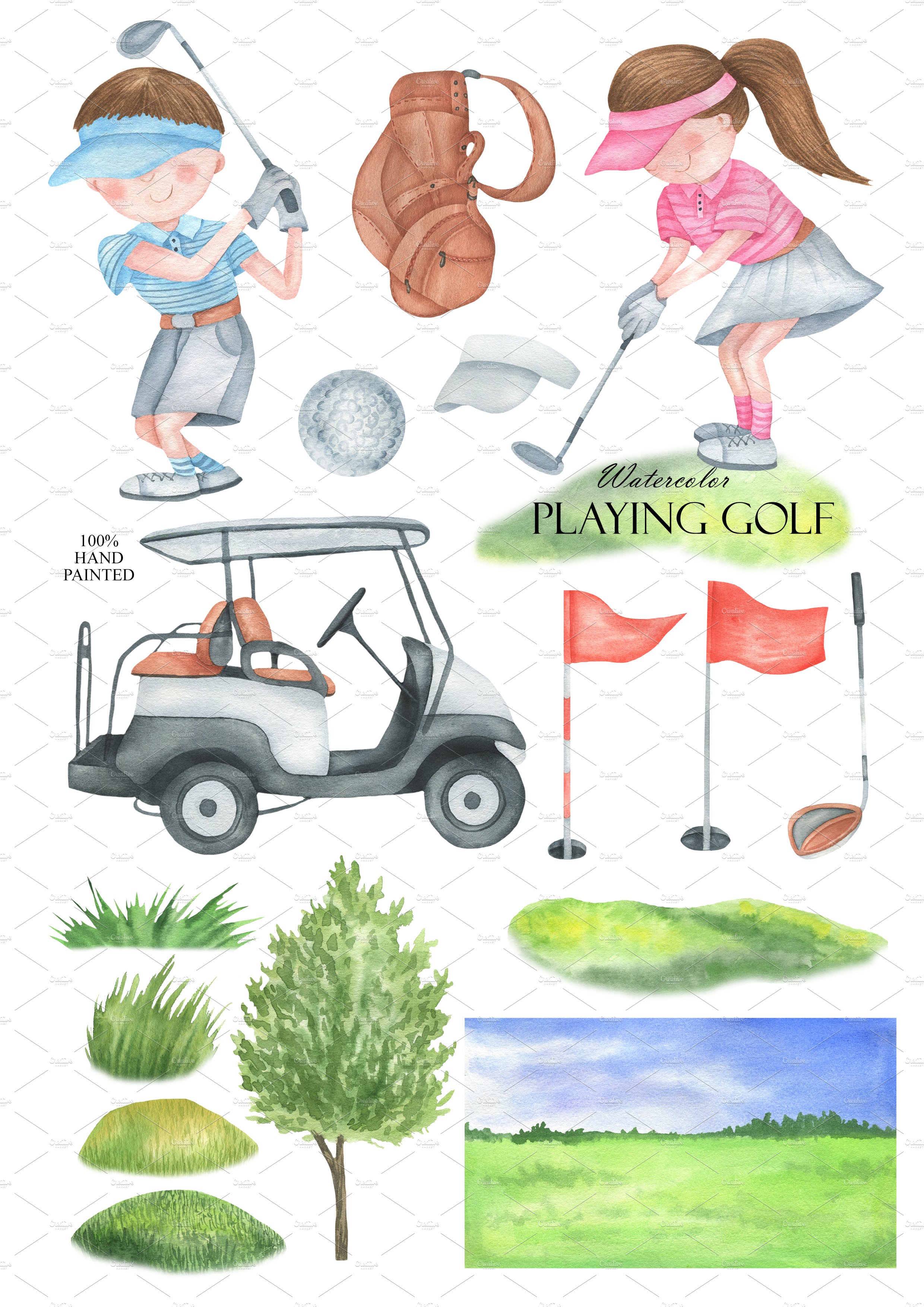 Watercolor Golf preview image.