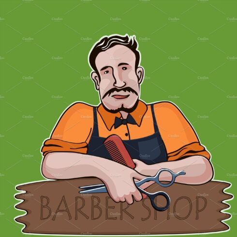 Hairstylist. Barber shop theme cover image.